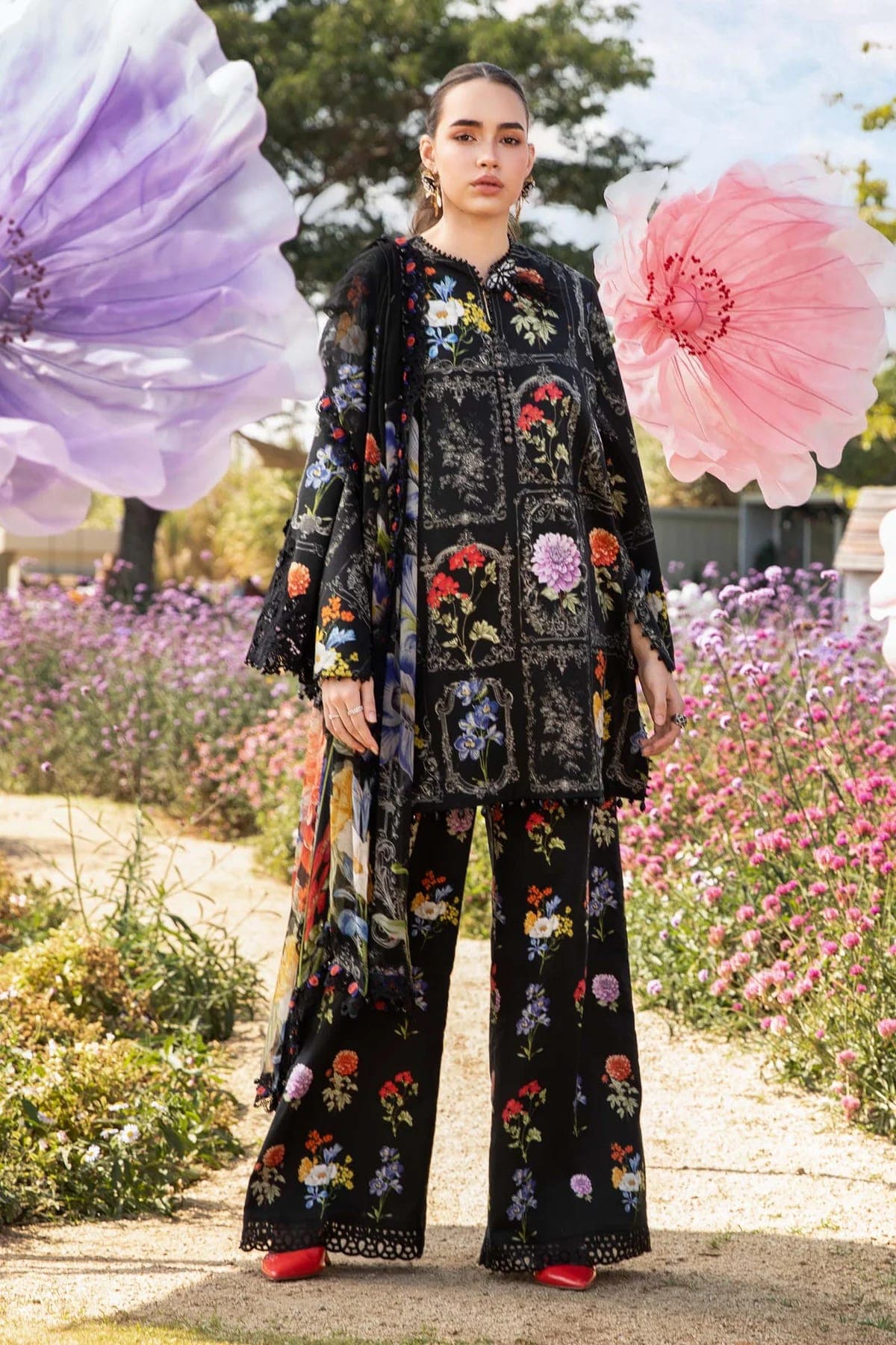 M print unstitched lawn 3pc
