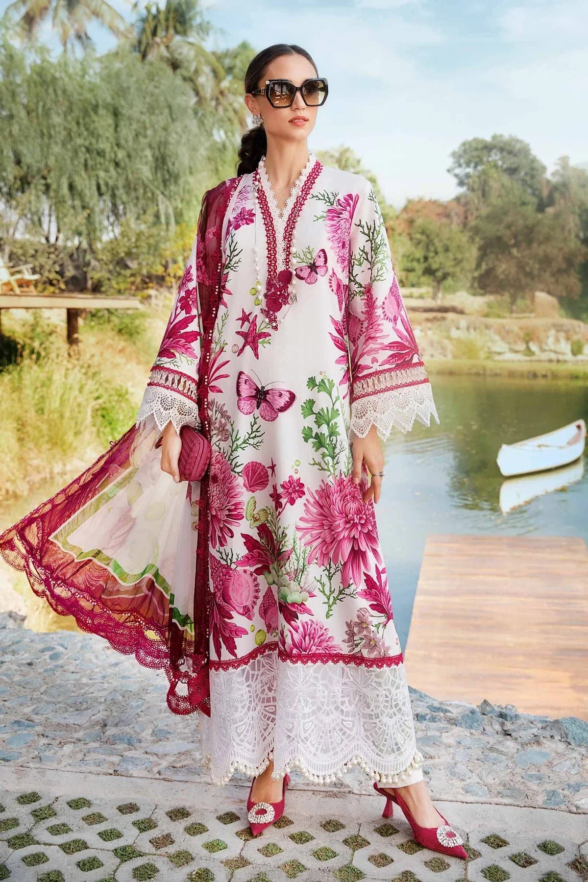 M print unstitched lawn 3pc