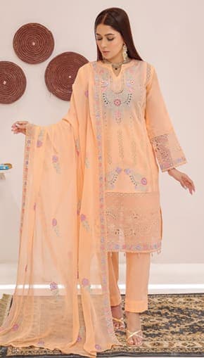 RAIQA Chickenkari Embroidered Lawn