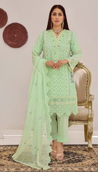 RAIQA  Chickenkari Embroidered Lawn