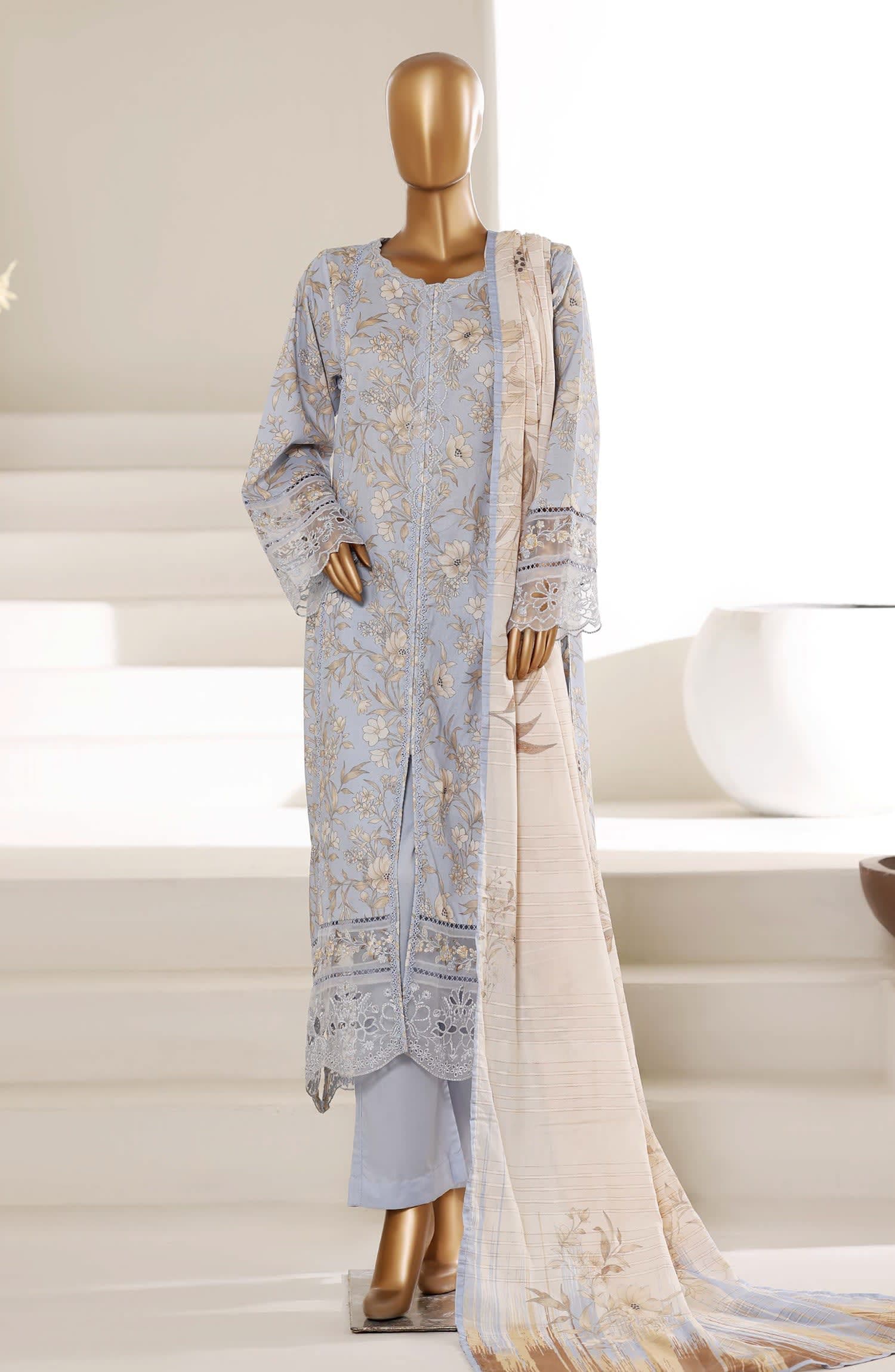 Sadabahar Embroidered Lawn Stitched 3 Piece Suit