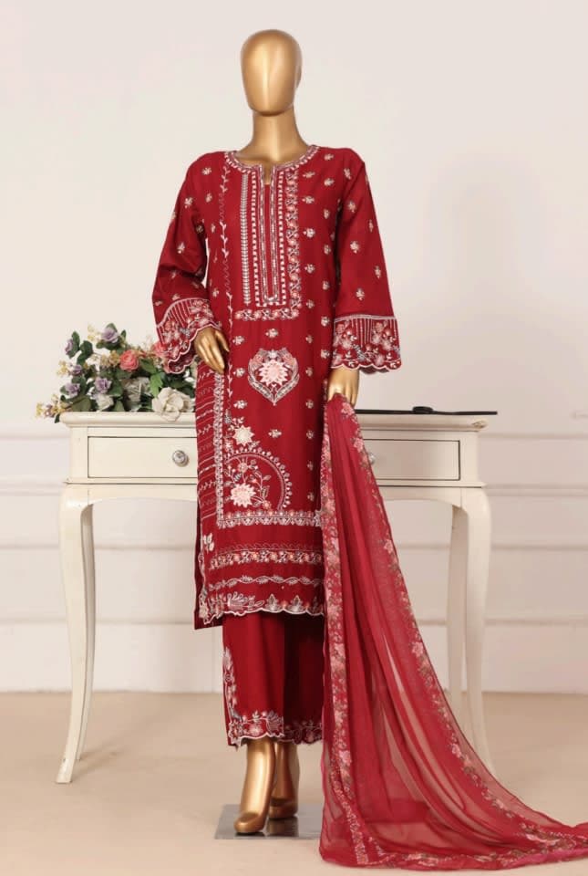 BIN SAEED Luxury Embroidered 3pc Lawn