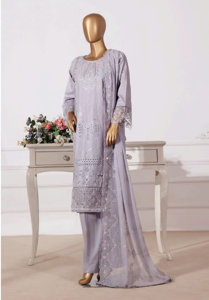 BIN SAEED Luxury Embroidered 3pc Lawn