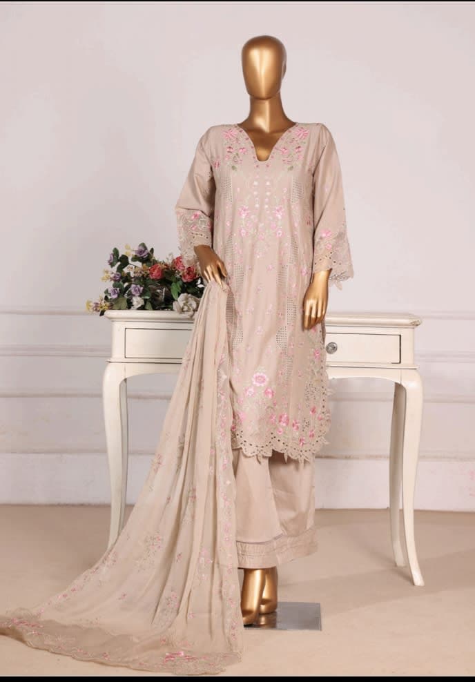 BIN SAEED Luxury Embroidered 3pc Lawn