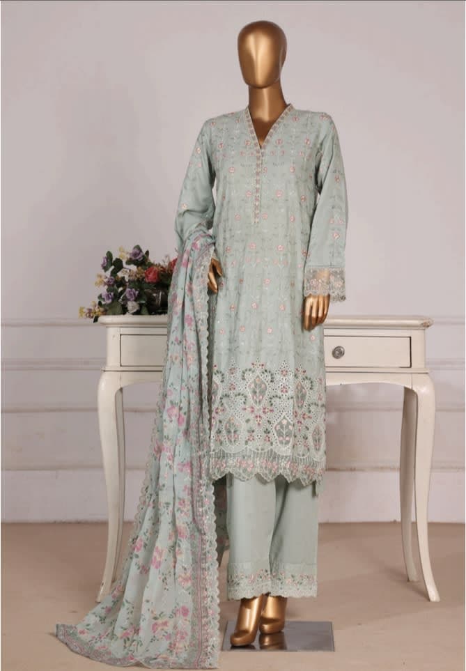 BIN SAEED Luxury Embroidered 3pc Lawn
