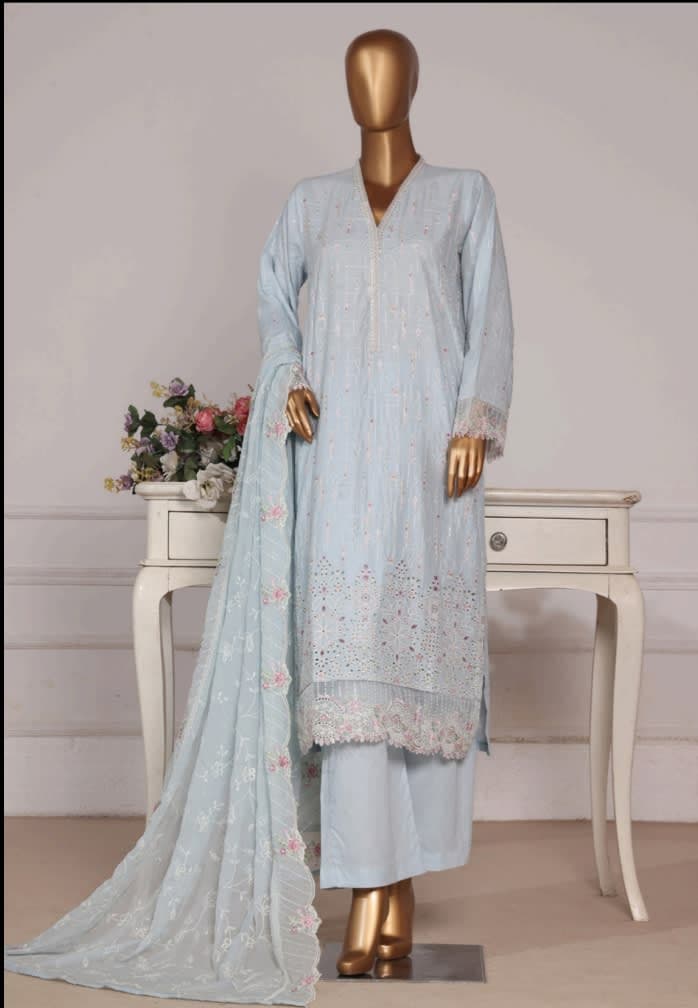 BIN SAEED Luxury Embroidered 3pc Lawn