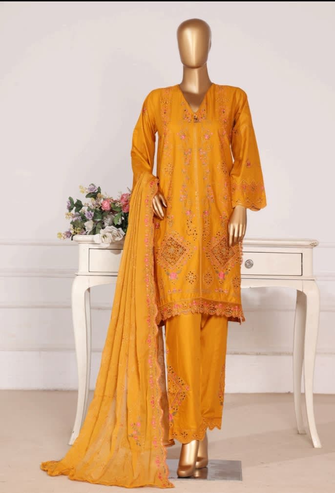 BIN SAEED Luxury Embroidered 3pc Lawn